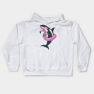 Funny Orca Flamingo Pool Party Men Women Kids Beach Summer Kids Hoodie